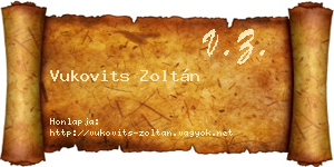 Vukovits Zoltán névjegykártya